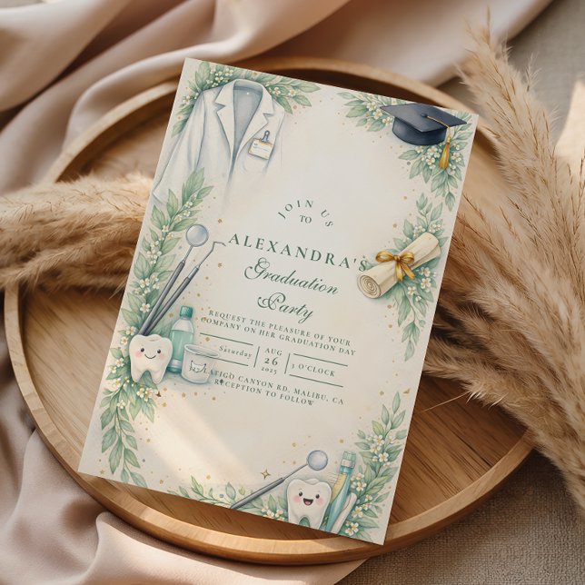 White Coat Dentist Graduation Celebration Inbjudningar (Skapare uppladdad)