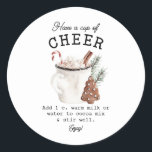 White Cocoa Cheer Runt Klistermärke<br><div class="desc">Lägg till den perfekt som avslutar beröring till hettens kakaopresenter med den här söta klistermärket. Instruktionerna kan redigeras!</div>