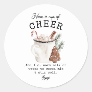 White Cocoa Cheer Runt Klistermärke