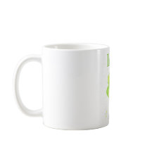 White Coffee Mugg med Grönt Irish Shamrock