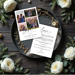 White Collage Wedding Save Date 4 Photos Covid19