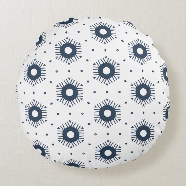White colour  Round Pillow Rund Kudde (Framsidan)