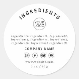 White Company Logotyp Social Media Ingredients Lab Runt Klistermärke