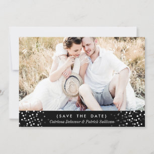 WHITE CONFETTI PHOTO SPARA DATUM MEDDELANDE INBJUDNINGAR