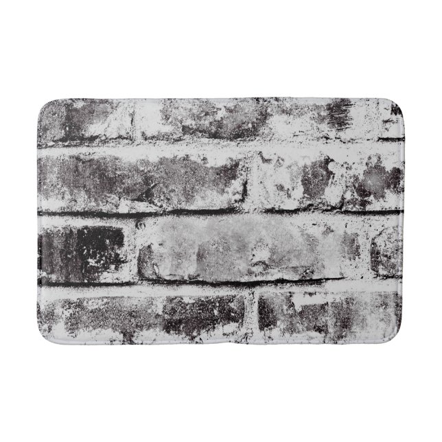 White Contrast Industrial Rustic Brick Struktur Badrumsmatta (Framsidan)