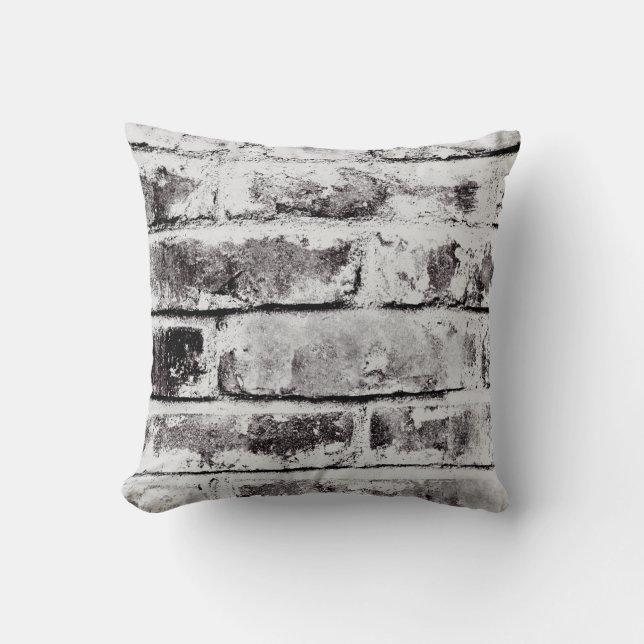White Contrast Industrial Rustic Brick Struktur Kudde (Framsida)