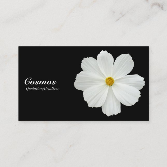 White Cosmos - Black Visitkort (Framsida)