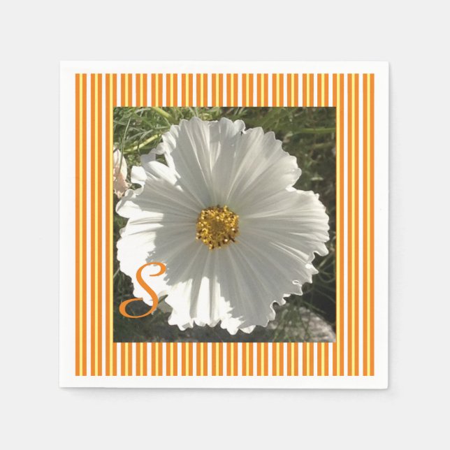 White Cosmos Flower Pappersservett (Framsidan)