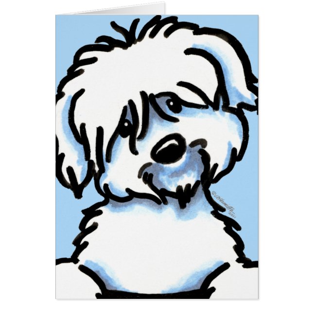 White Coton de Tulear Ansikte Hälsningskort (Framsidan)