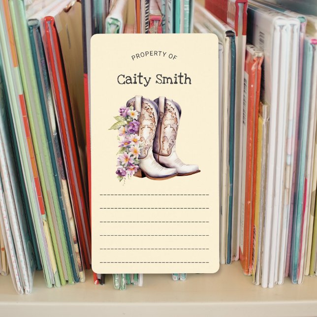 White Cowgirl Boots med Flowers egendom av Fraktsedel (Skapare uppladdad)