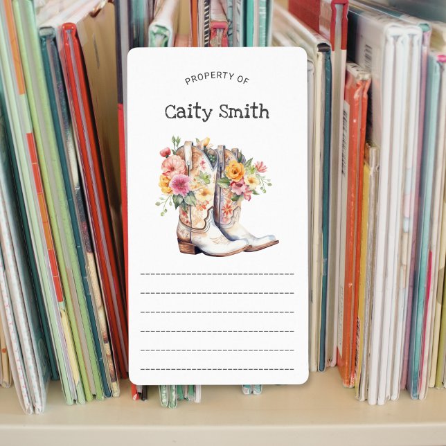 White Cowgirl Boots med Flowers egendom av Fraktsedel (Skapare uppladdad)