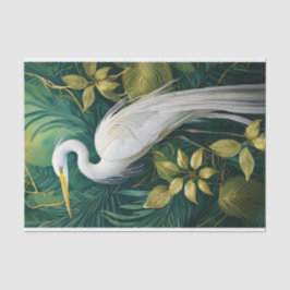 White Crane Botaniskt Design, Elegant Tropisk