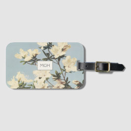 White Cream Azalea Flowers Monogram Bagagebricka