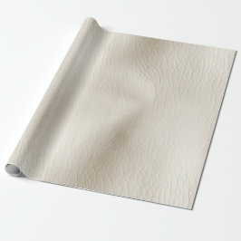 White Cream Faux Leather Bröllop Presentpapper