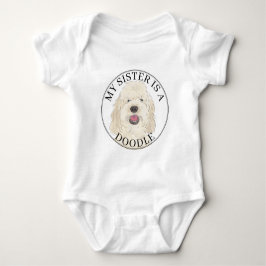 White Cream Golden Doodle Dog Big Sister T Shirt