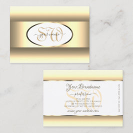 White Cream Ombre Initialer Light Guld Decor Gräns Visitkort