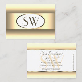 White Cream Ombre Monogram Light Guld Decor Gräns Visitkort