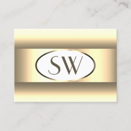 White Cream Ombre Monogram Light Guld Decor Gräns Visitkort