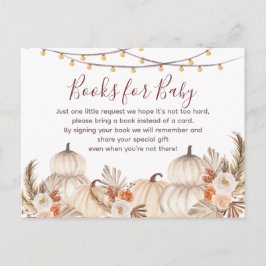 White Cream pumpkin Blommigt bokar för baby Inbjudan Vykort