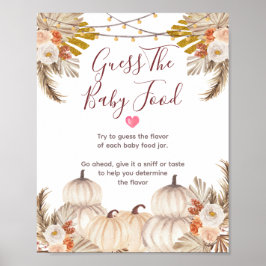 White Cream Pumpkin Blommigt Gissa Baby Food Pos Poster