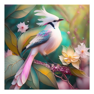 White Crested Svan Jay Fantasy Bird Fototryck