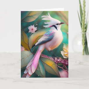 White Crested Svan Jay Fantasy Bird Kort