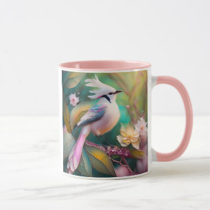 White Crested Svan Jay Fantasy Bird Mugg