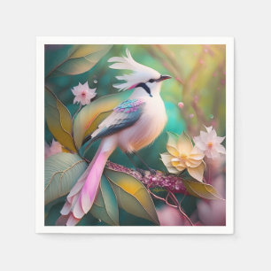White Crested  Svan Jay Fantasy Bird Pappersservett