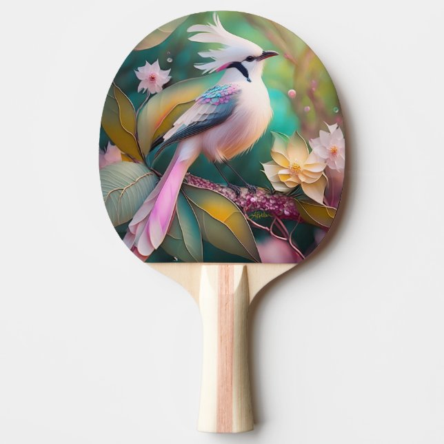 White Crested  Svan Jay Fantasy Bird Pingisracket (Framsidan)