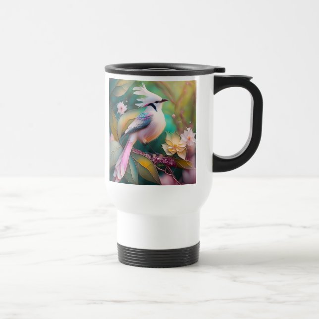 White Crested  Svan Jay Fantasy Bird Resemugg (Höger)