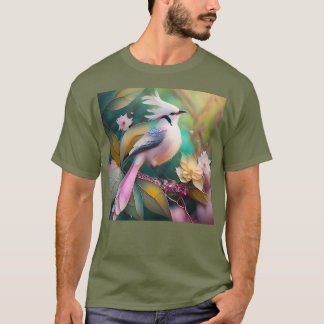 White Crested  Svan Jay Fantasy Bird T Shirt