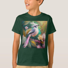 White Crested Svan Jay Fantasy Bird T Shirt