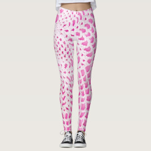 White Crochet på Rosa Leggings