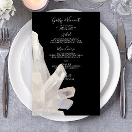White Crystals on Black Bröllop Menu