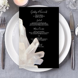 White Crystals on Black Bröllop Menu