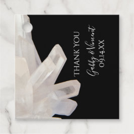 White Crystals på Black Bröllop Tack Gåvor Etiketter
