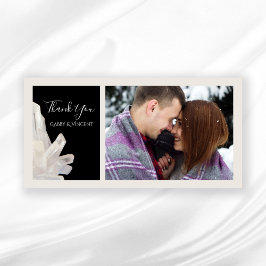 White Crystals på Black Bröllop Tack Kort