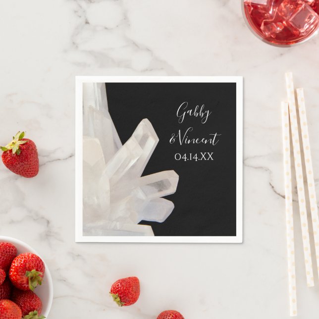 White Crystals på White Bröllop Pappersservett (Insitu)