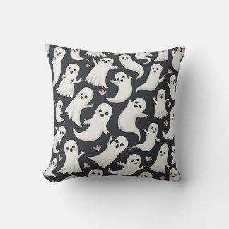 White Cute Ghost Pillow Kudde