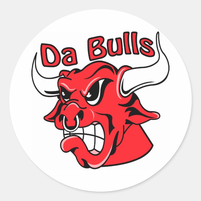 White Da Bulls Runt Klistermärke (Framsida)