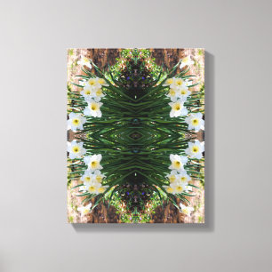 White Daffodil Flowers by Brook Abstrakt Canvastryck
