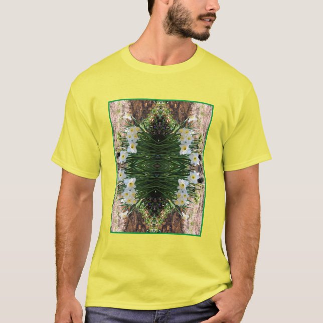White Daffodil Flowers by Brook Abstrakt T Shirt (Framsida)