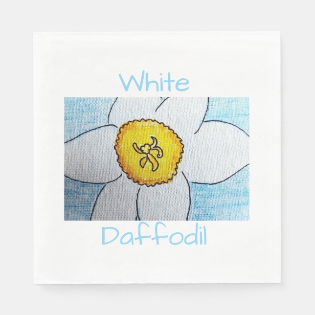 White Daffodil Pappersservett (Framsidan)