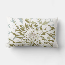 White Dahlia Flower Design Lumbarkudde