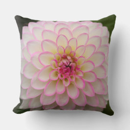 White Dahlia med rosa fälg Flower Kudde