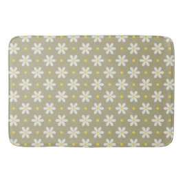 White Daisies Pattern Custom Background Badrumsmatta