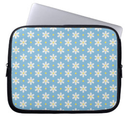 White Daisies Pattern Custom Background Laptop Fodral