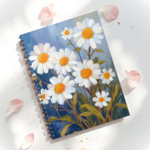 White Daisies Watercolor Flowers Painted