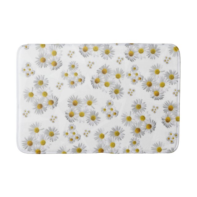 White Daisy Bathroom Bath Mat Badrumsmatta (Framsidan)