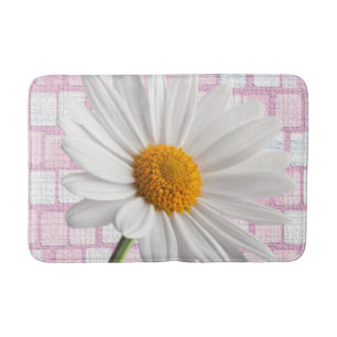 White Daisy Bathroom Bath Mat Badrumsmatta